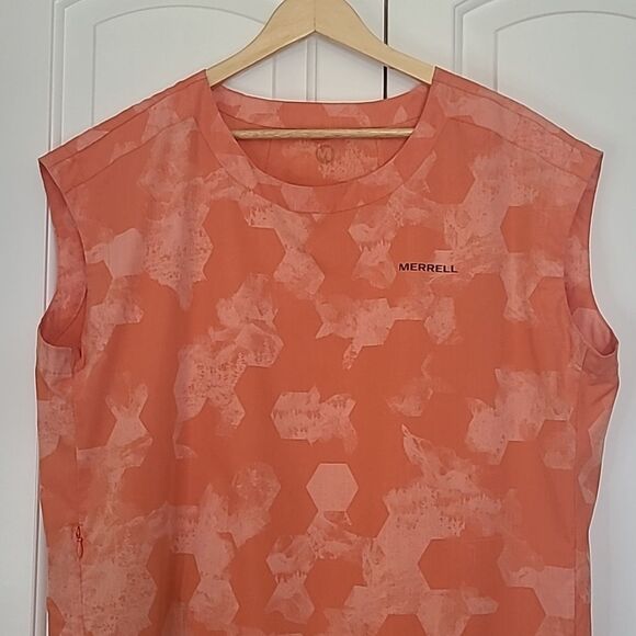 Merrell Hydro Hiking Dress Goldfish Orange Performance Quick Dry UPF 50 Size L - Picture 2 of 12